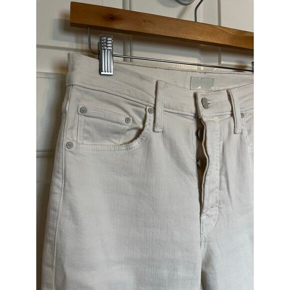 Mother The Tomcat Ankle Jeans Cream Puff Off White Size 29 - Picture 5 of 11